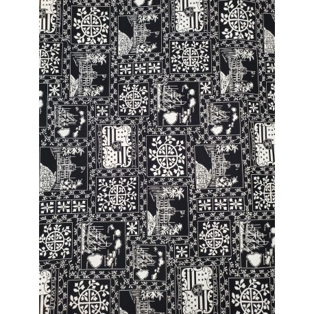 Cotton Hawaiian Quilt Black