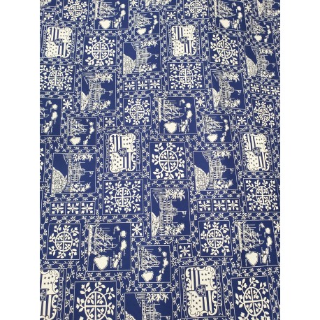 Cotton Hawaiian Quilt Blue
