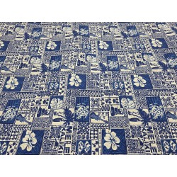 Cotton Mele Kalikimaka Blue