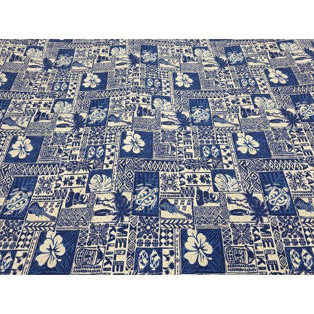 Cotton Mele Kalikimaka Blue